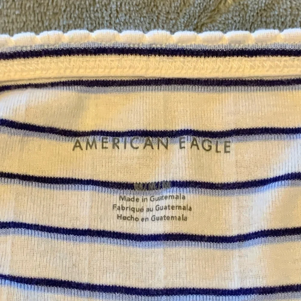 American Eagle white halter top with blue stripes size Medium - Picture 6 of 6